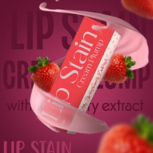 QAULY Cosmetik Lip Stain Cream Plump with Strawberry Extract