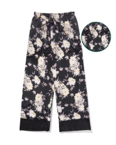 Kulot floral hitam cream bahan satin rayon premium allsize wanita limited edition