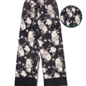 Kulot floral hitam cream bahan satin rayon premium allsize wanita limited edition